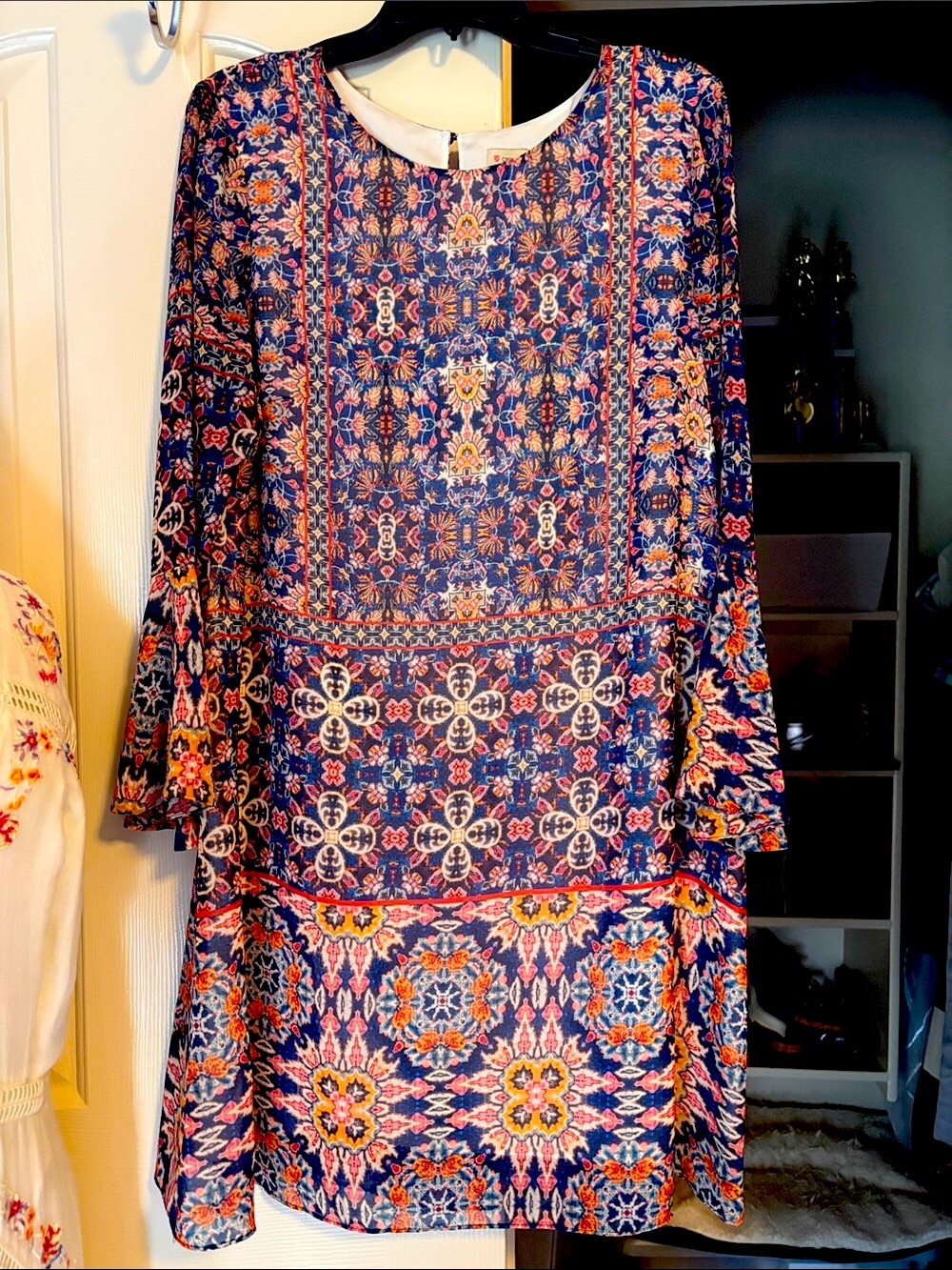 Daniel Cremieux Multicolor Patterned Long Sleeve Dress
